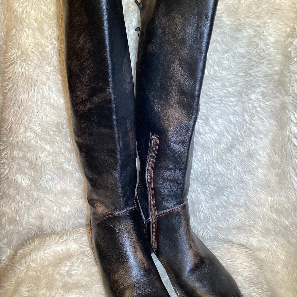 Bed/stu Manchester Black Knee-High Leather Boots size medium